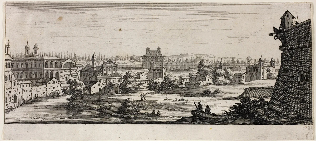 View of Rome: Number 12 by François Collignon, print, 1629-1657