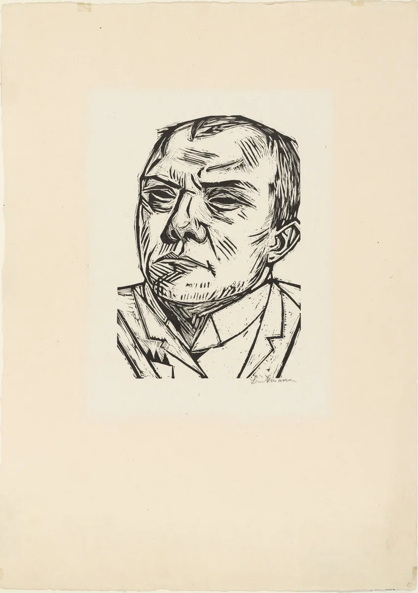 Self-Portrait (Selbstbildnis) by Max Beckmann, print, 1922