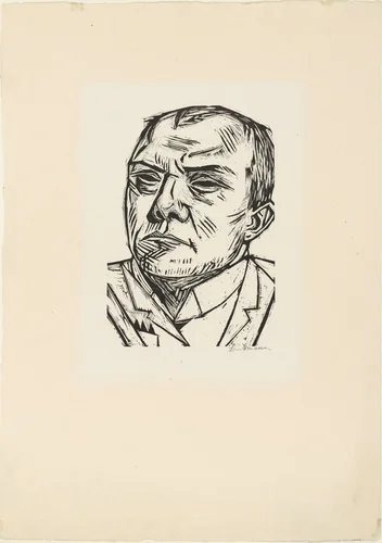 Self-Portrait (Selbstbildnis) by Max Beckmann, print, 1922