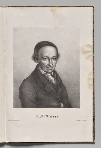 Germany's Famous Authors: Portrait of Christopher Martin Wieland by Gustav Lüderitz, print, 1824