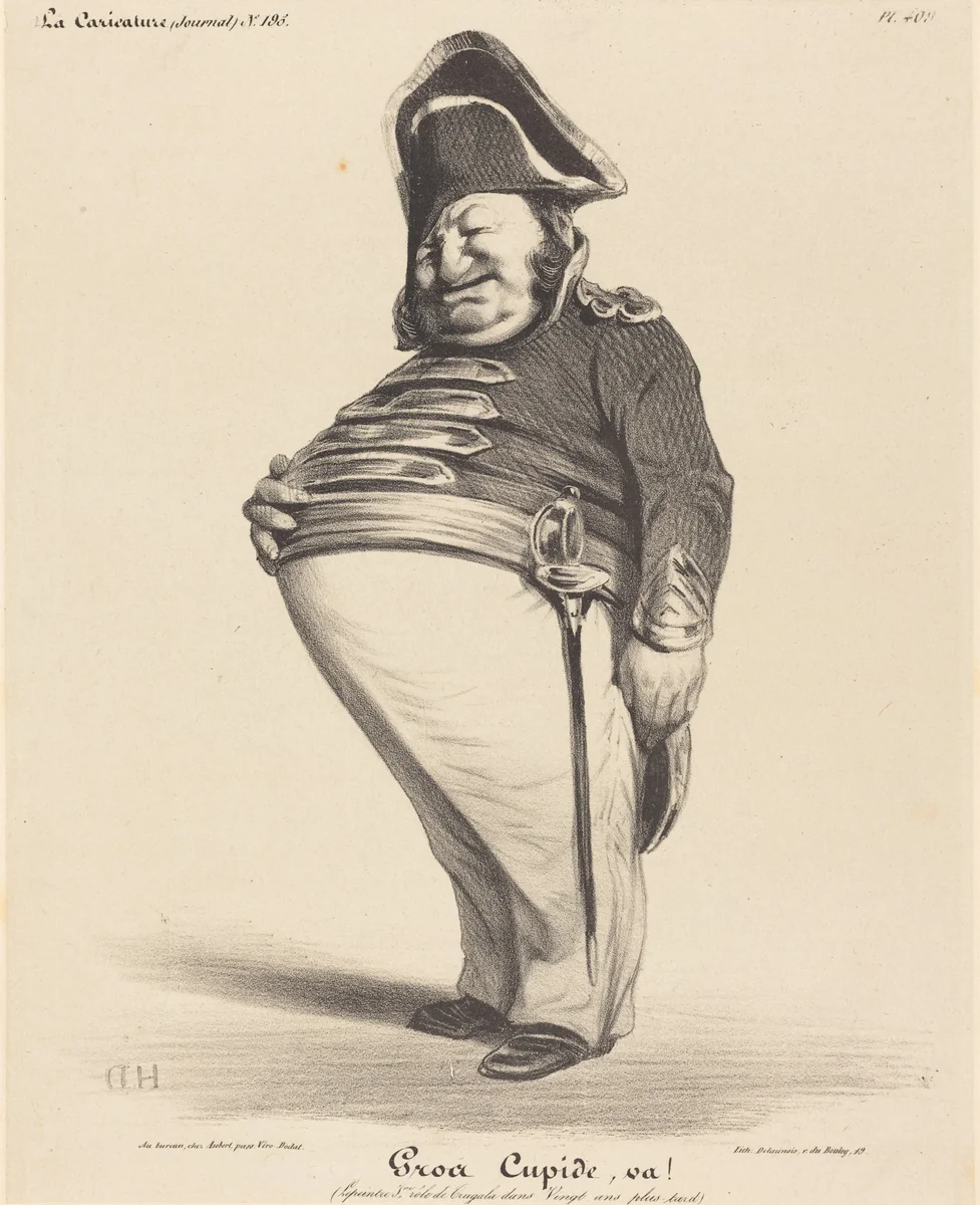 Gros Cupide, va! by Honoré Daumier, print, 1834