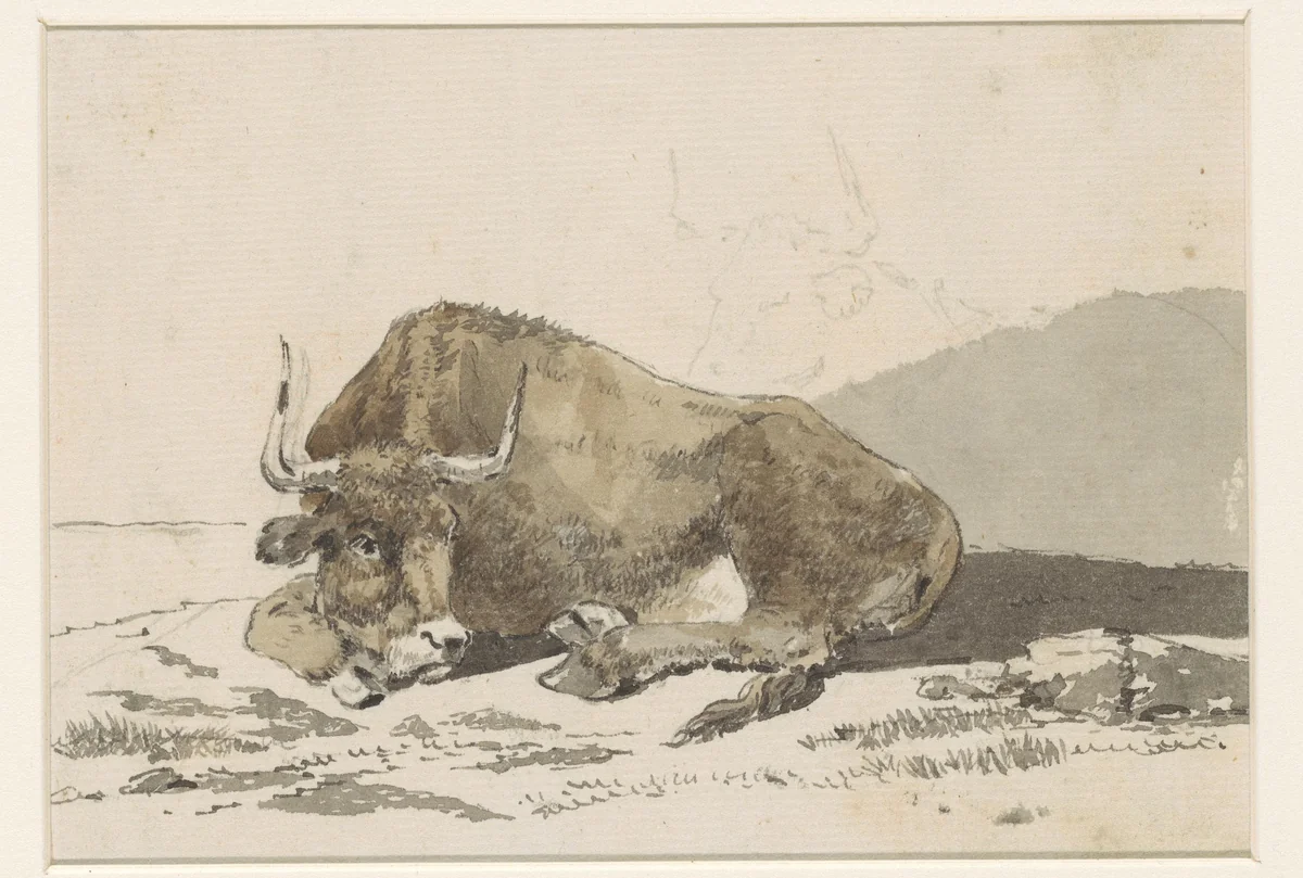 Liggend rund by David de Sandoz-Rollin, drawing, 1750-1809