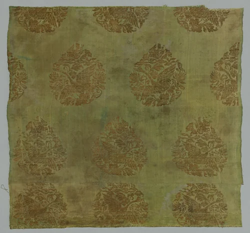 Brocade with Swan Hunt by Unknown, textile, 1115-1234