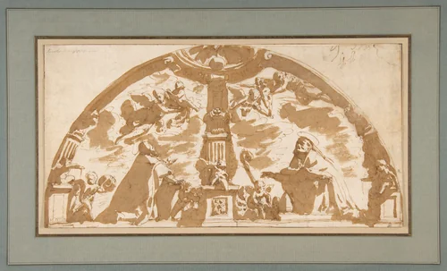 Two Saints in Adoration by Ventura Salimbeni, drawing, 1575-1613