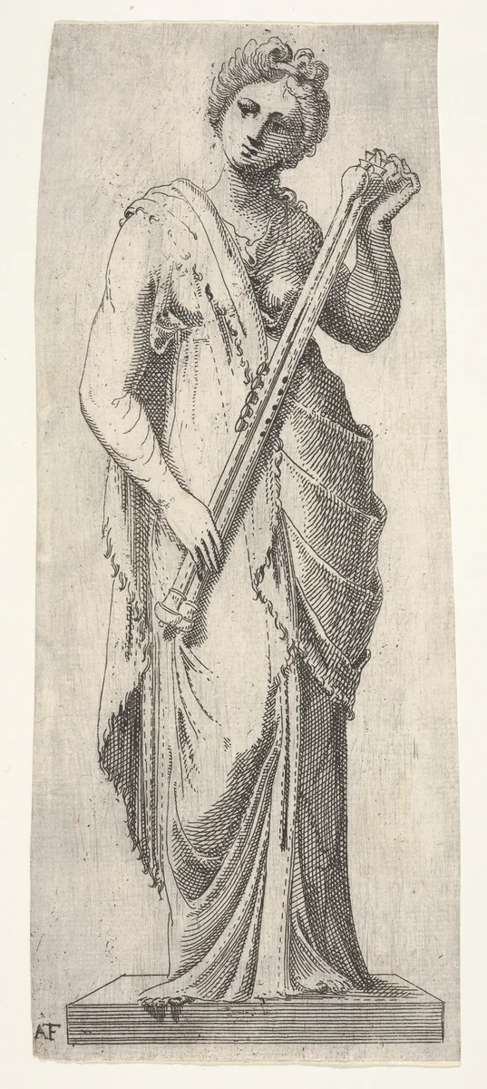 Euterpe by Antonio Fantuzzi, print, 1537-1545