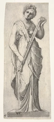 Euterpe by Antonio Fantuzzi, print, 1537-1545