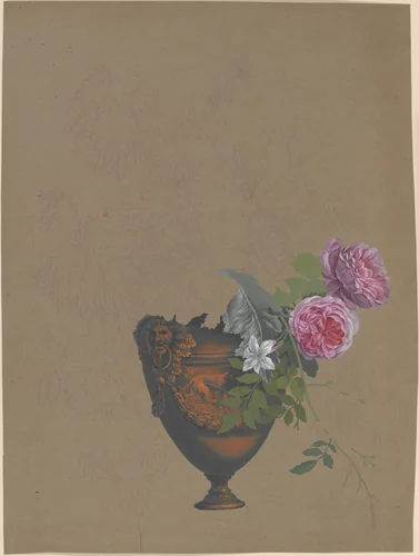 Vase of Flowers by anonymous, drawing, 1800-1899