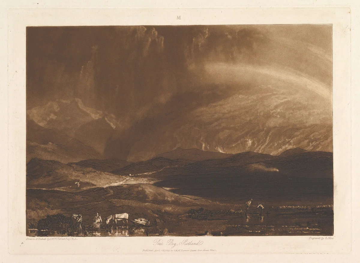 Peat Bog, Scotland (Liber Studiorum, part IX, plate 45) by Joseph Turner, print, 1812