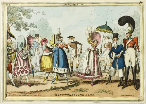 Dandies or Monstrosities of 1818 by George Cruikshank, print, 1818