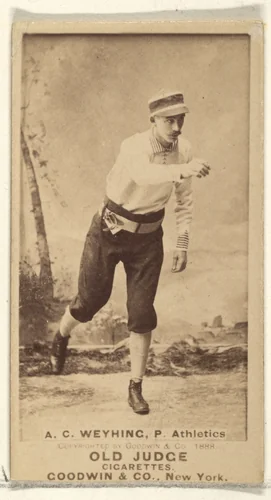 A.C. Weyhing, Pitcher, Philadelphia Athletics, from the Old Judge series (N172) for Old Judge Cigarettes by Goodwin & Company, photograph, 1888