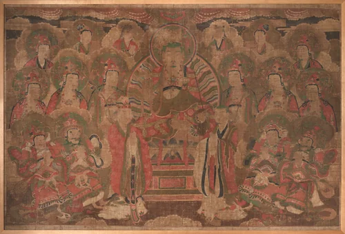 Ksitigarbha Bodhisattva with Assembly by Korea, painting, 1501-1700