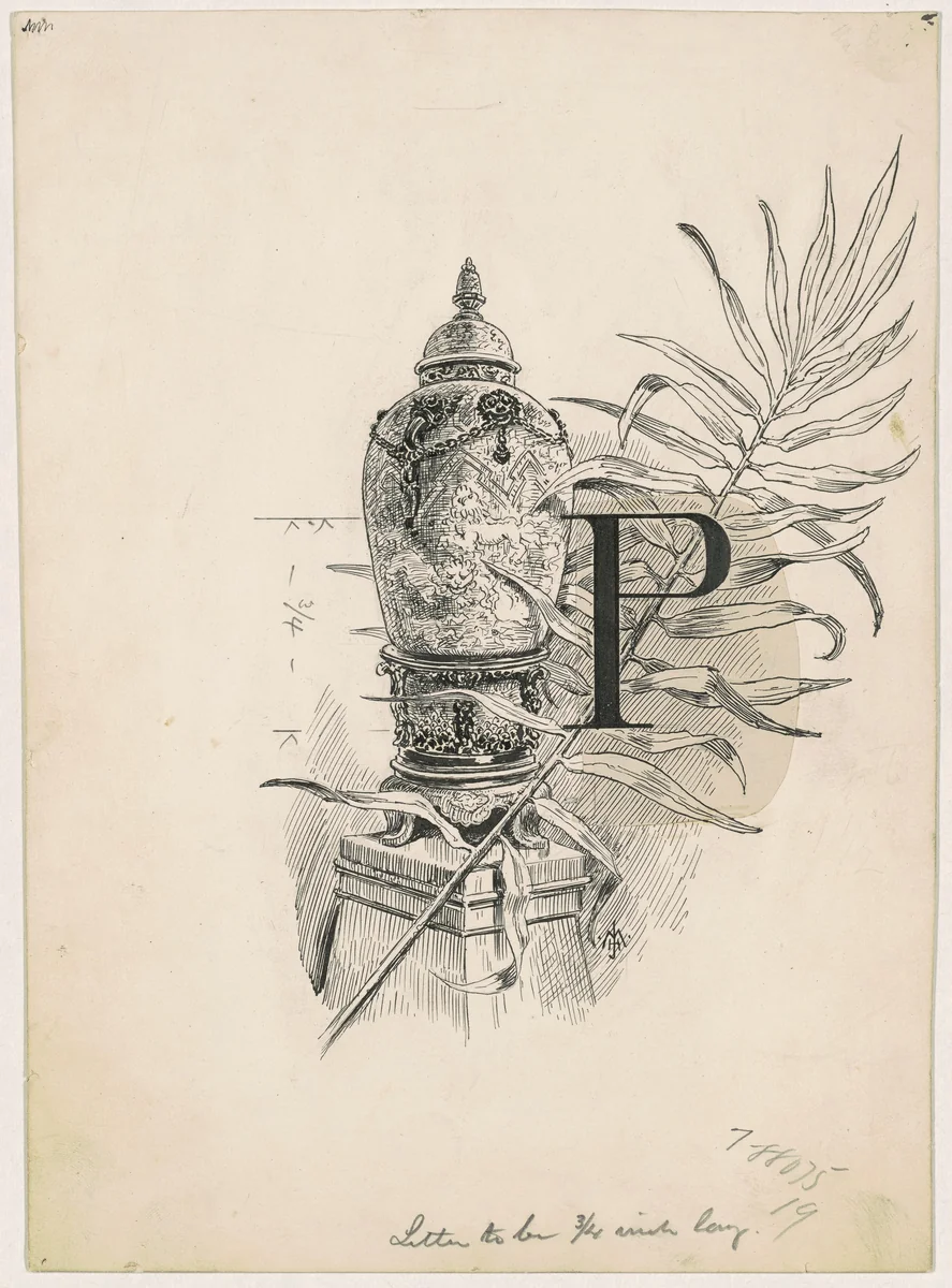 Porcelains and Glass by James Henry Moser, drawing, 1890-1891