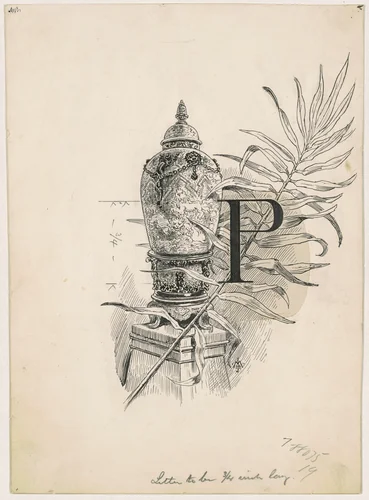 Porcelains and Glass by James Henry Moser, drawing, 1890-1891