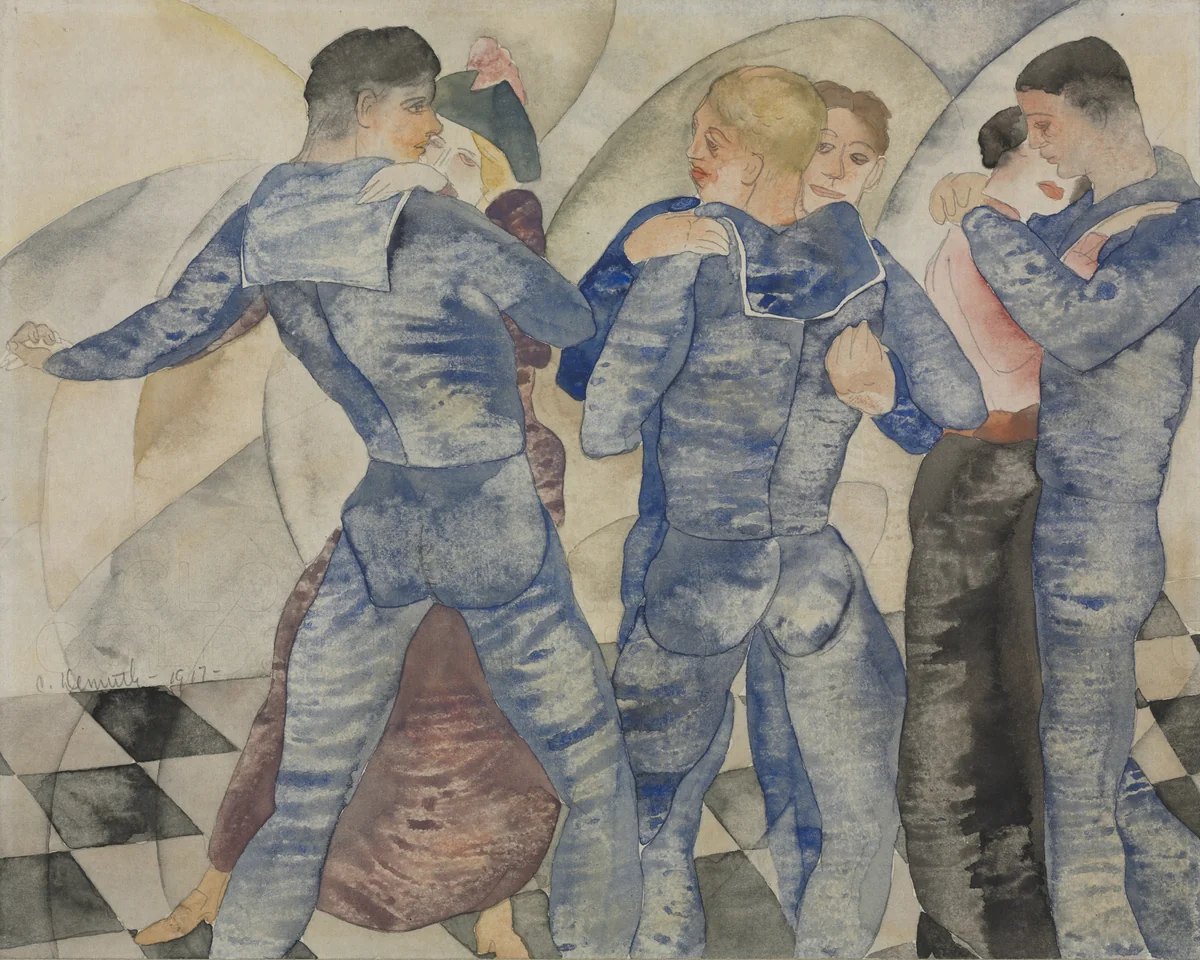Dancing Sailors by Charles Demuth, drawing, 1917