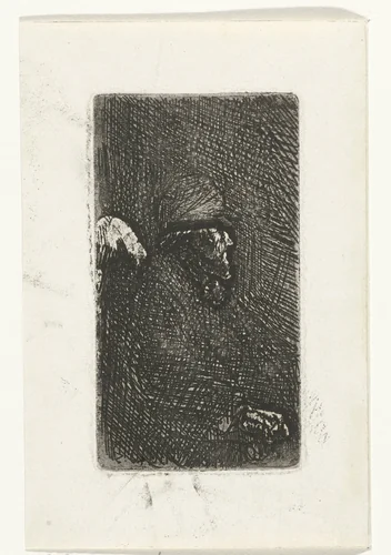Zittende oude man by Jozef Israëls, print, 1835-1888