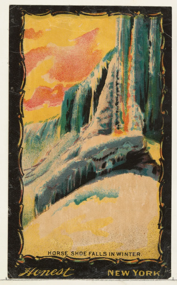 Horse Shoe Falls in Winter, from the Transparencies series (N137) issued by W. Duke, Sons & Co. to promote Honest Long Cut Tobacco by W. Duke, Sons & Co., print, 1884-1890