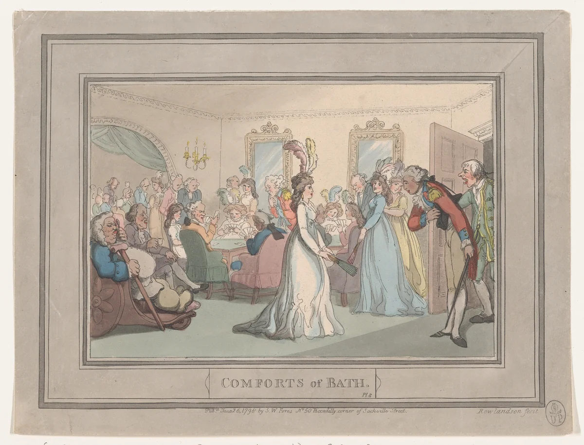 Comforts of Bath, Plate 8 by Thomas Rowlandson, print, 1798