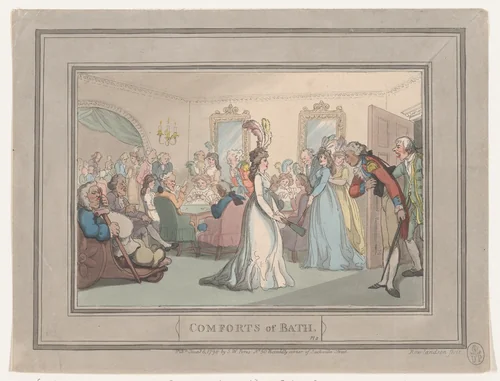Comforts of Bath, Plate 8 by Thomas Rowlandson, print, 1798