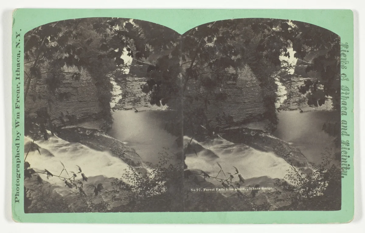 Forest Falls from above, Ithaca Gorge, No. 27 from the series "Views of Ithaca and Vicinity" by William Frear, photograph, 1875-1899