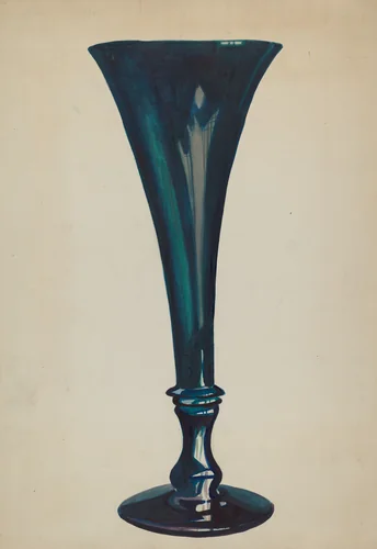 Trumpet Glass Vase by Ella Sterling, index of american design, 1936