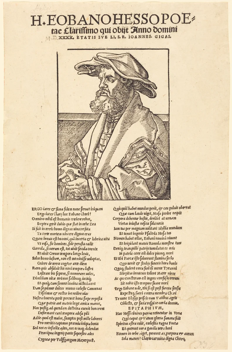Eobanus Hess by Albrecht Dürer, print, 1526