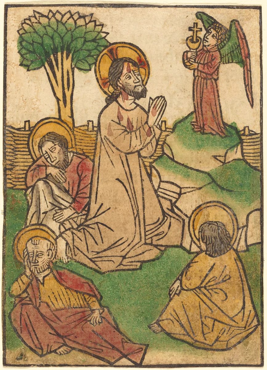 The Agony in the Garden by Ludwig of Ulm, print, 1390-1510