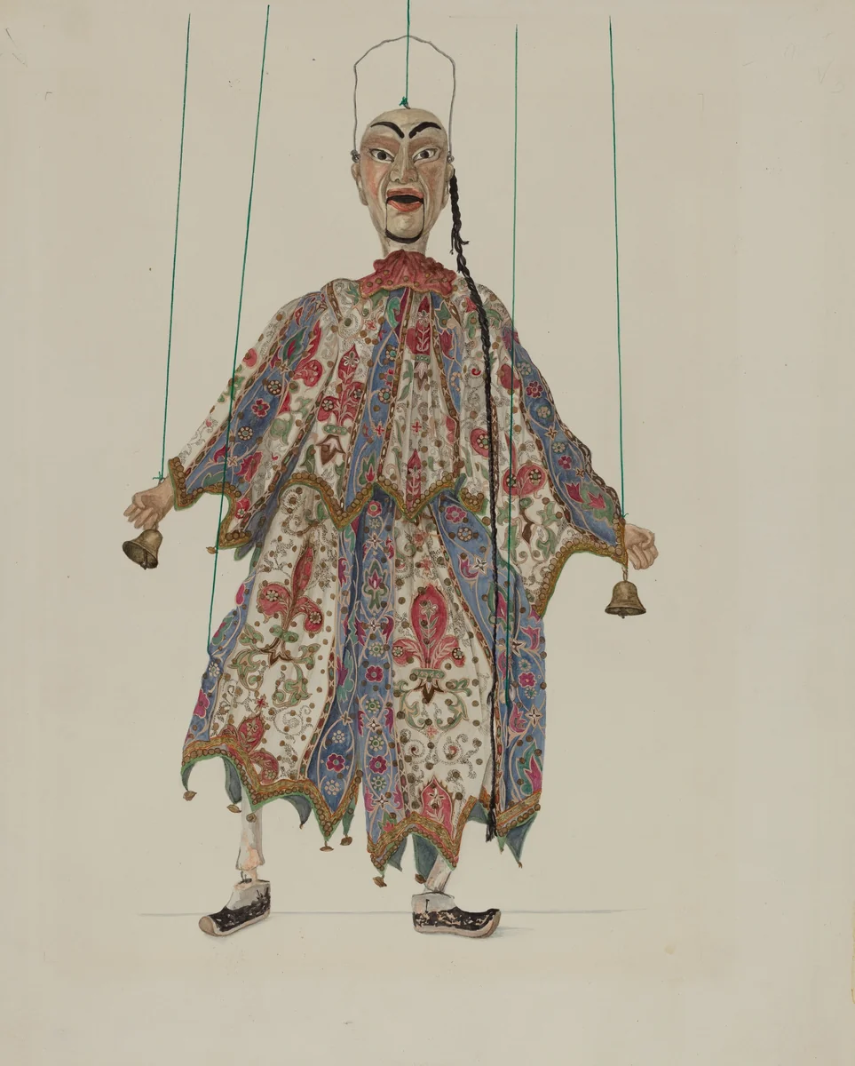 Puppet - "Chinese Minstrel" by Vera Van Voris, index of american design, 1936