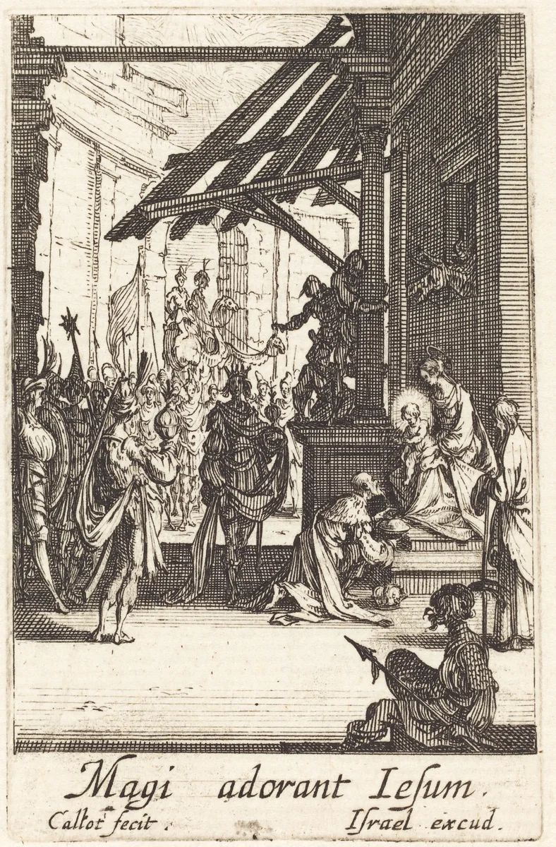 The Adoration of the Magi by Jacques Callot, print, 1628-1638