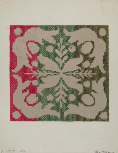 Coverlet (Wool) by Ruth M. Barnes, index of american design, 1937