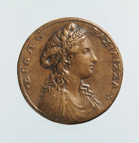 Portrait medal of Dido, Queen of Carthage (obverse); A View of Carthage (reverse) by Alessandro Cesati, metalwork, 1545-1555