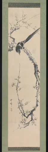 Bird and Plum Blossoms by Unpō, painting, 1749-1848
