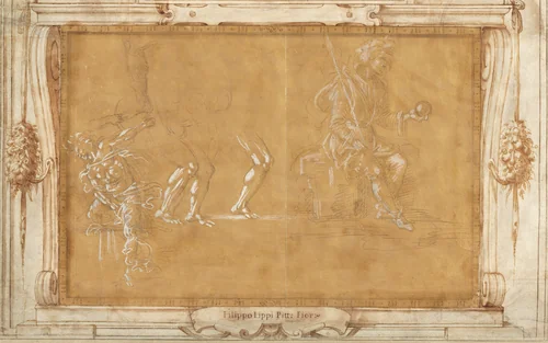 Various Figure Studies by Filippino Lippi, drawing, 1493-1495
