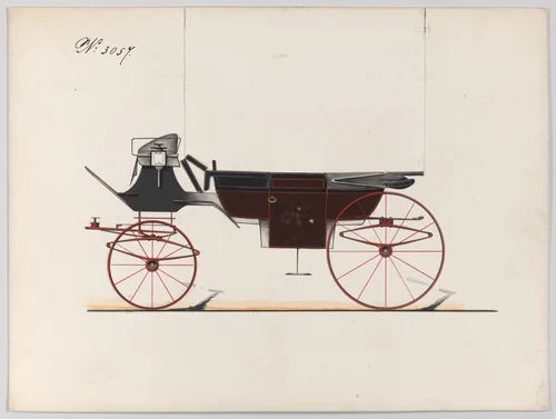 Design for Landau, No. 3057 by Brewster & Co., drawing, 1874