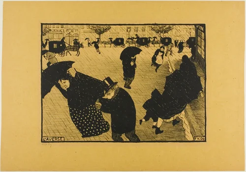 The Shower by Félix Edouard Vallotton, print, 1894