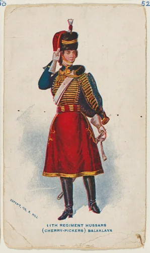 11th Regiment Hussars (Cherry-Pickers) Balaklava, from the "Girls and Men in Costume" series (T65), issued with Golden Eagle Cigars by I. Lewis & Co. by I. Lewis & Co., print, 1903