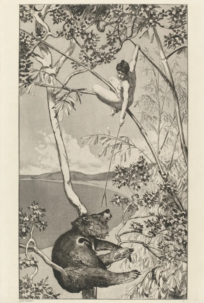 Bear and Elf (Bär und Elfe): pl.1 by Max Klinger, print, 1857-1920