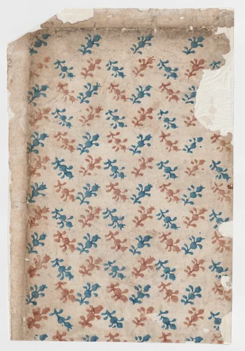 Sheet with overall floral pattern by anonymous, print, 1800-1900