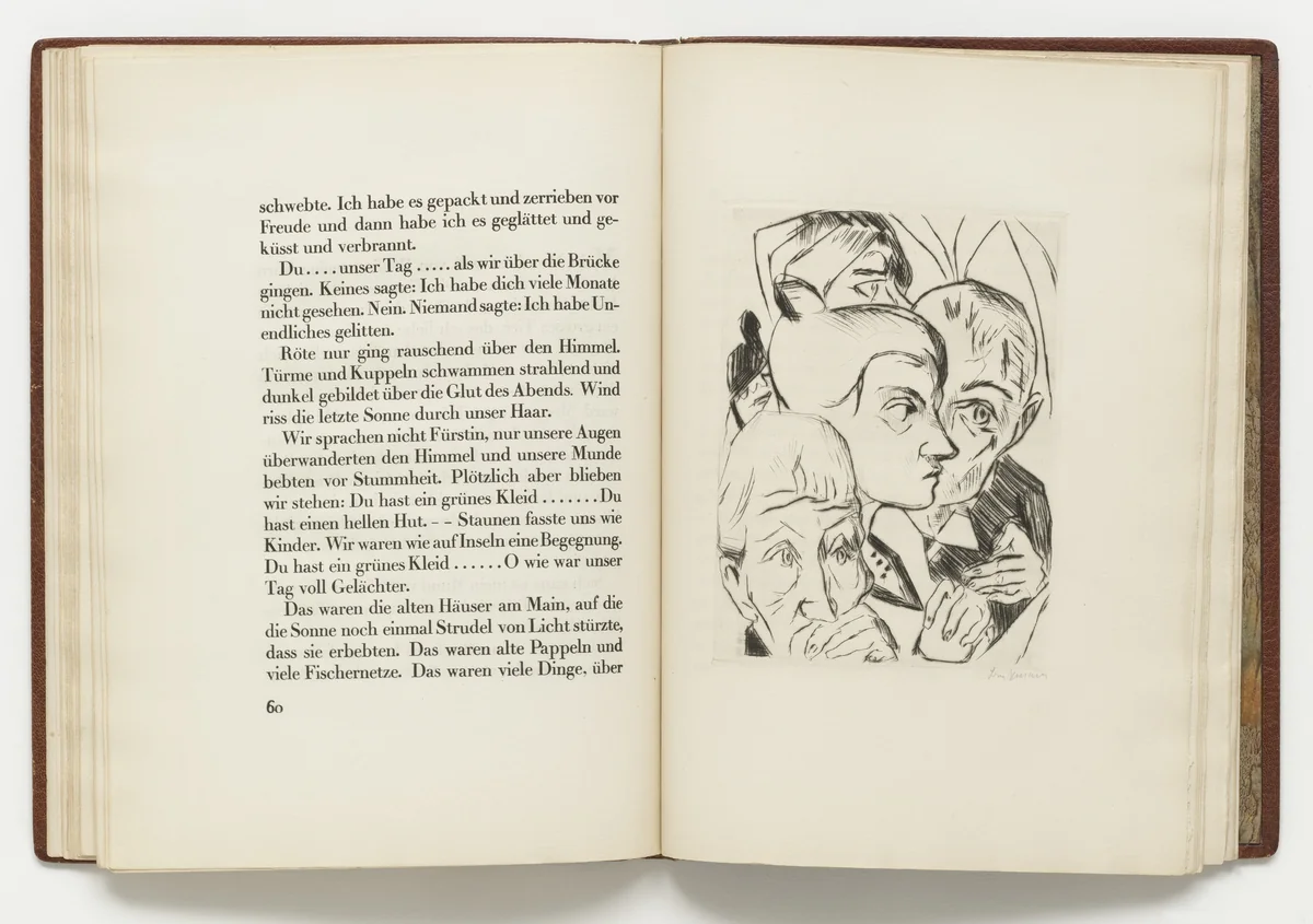 Plate (facing page 60) from Die Fürstin (The Duchess) by Max Beckmann, illustrated book, 1918