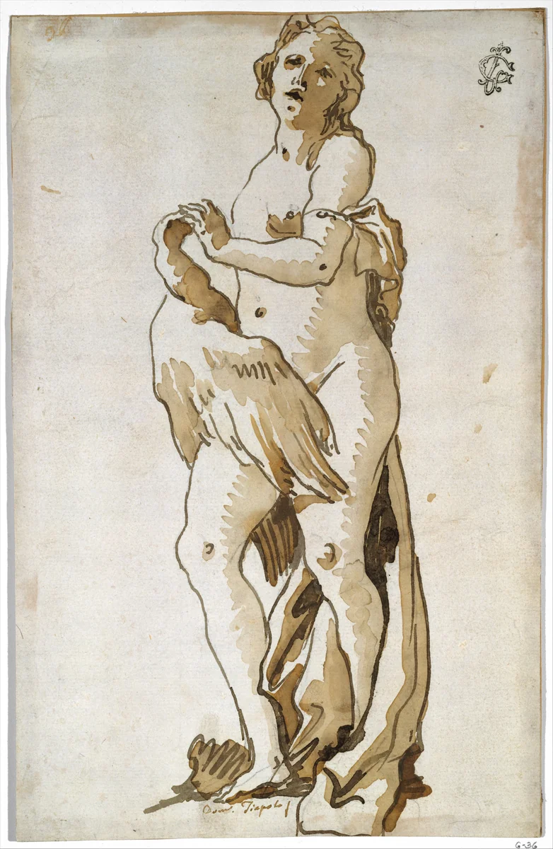 Leda by Giovanni Domenico Tiepolo, drawing, 1747-1804