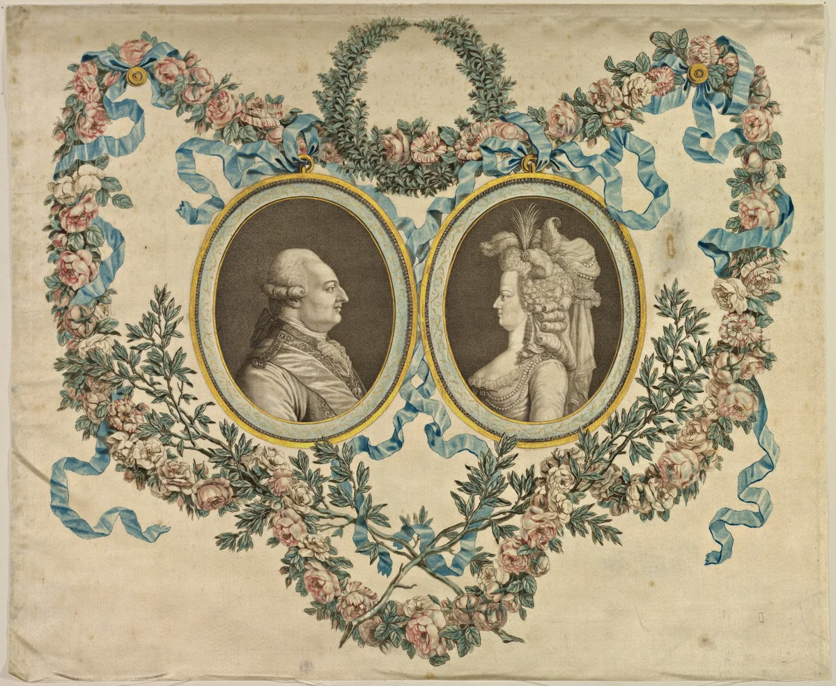 Louis XVI and Marie-Antoinette by Jean-Baptiste-André Gautier-Dagoty, print, 1776-1786