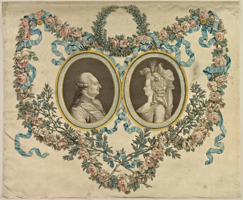 Louis XVI and Marie-Antoinette by Jean-Baptiste-André Gautier-Dagoty, print, 1776-1786