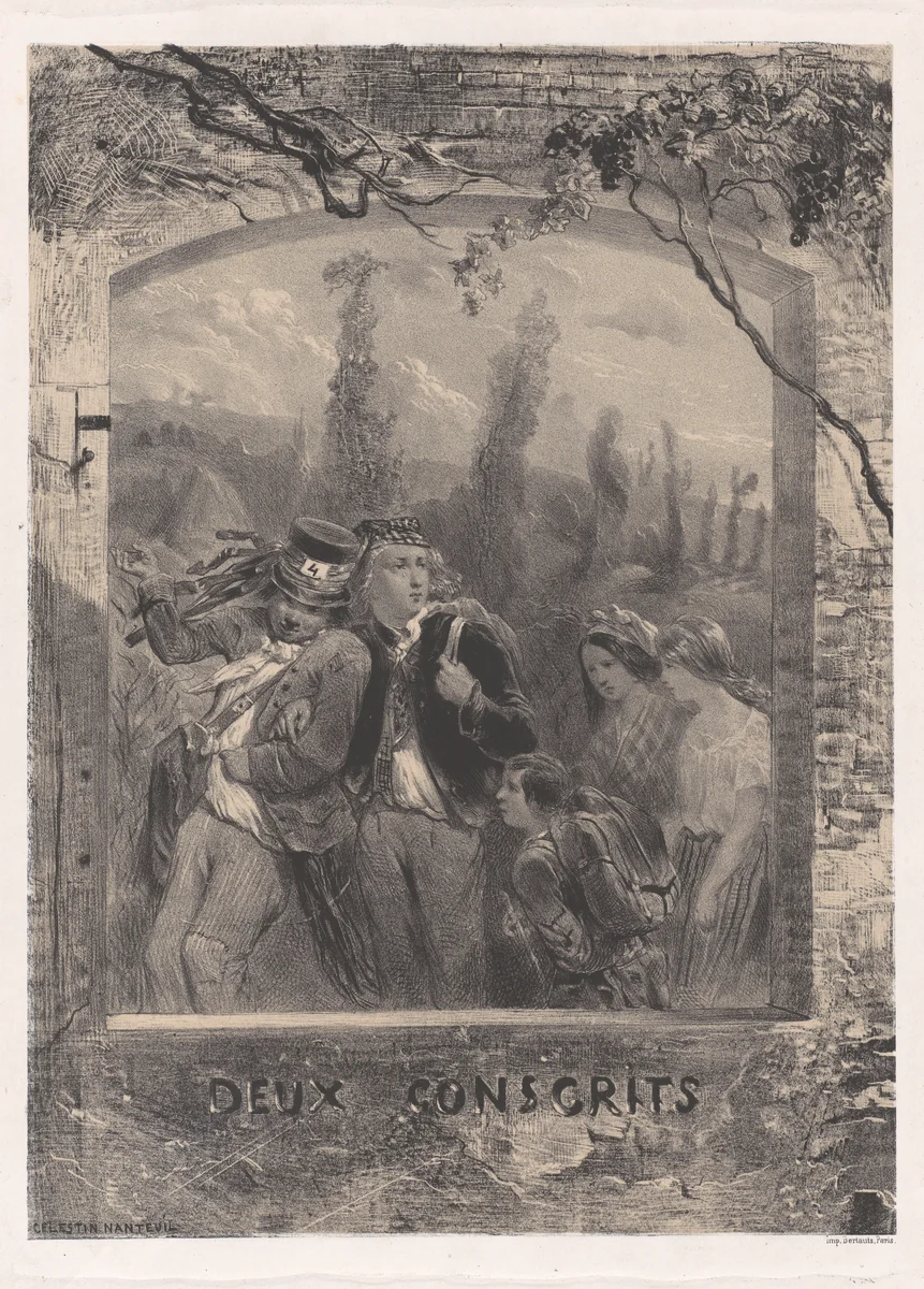 Two Conscripts by Célestin Nanteuil, print, 1825-1875