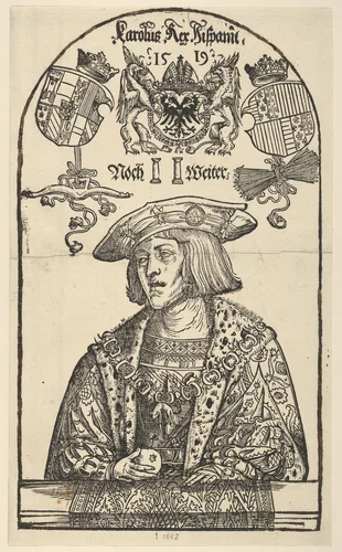 Copy of Portrait of Charles V by Hans Weiditz, print, 1485-1531