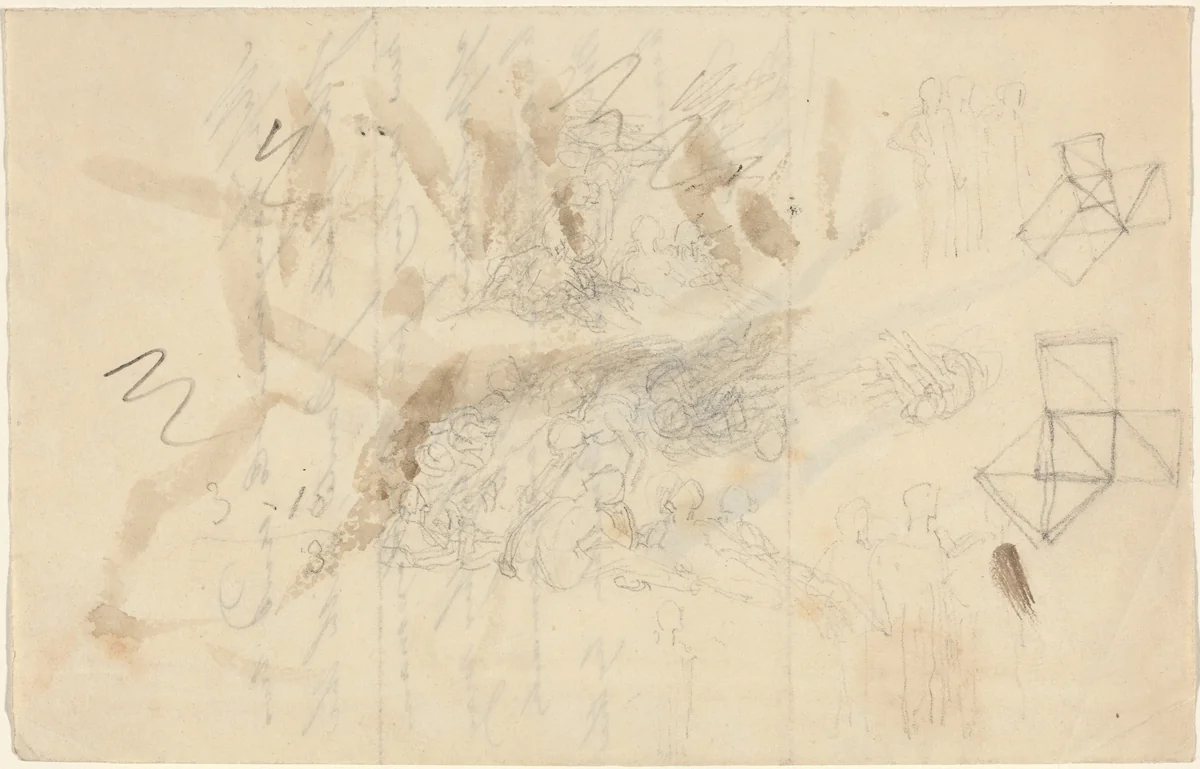 Angels Descending to the Daughters of Men by John Flaxman, drawing, 1821