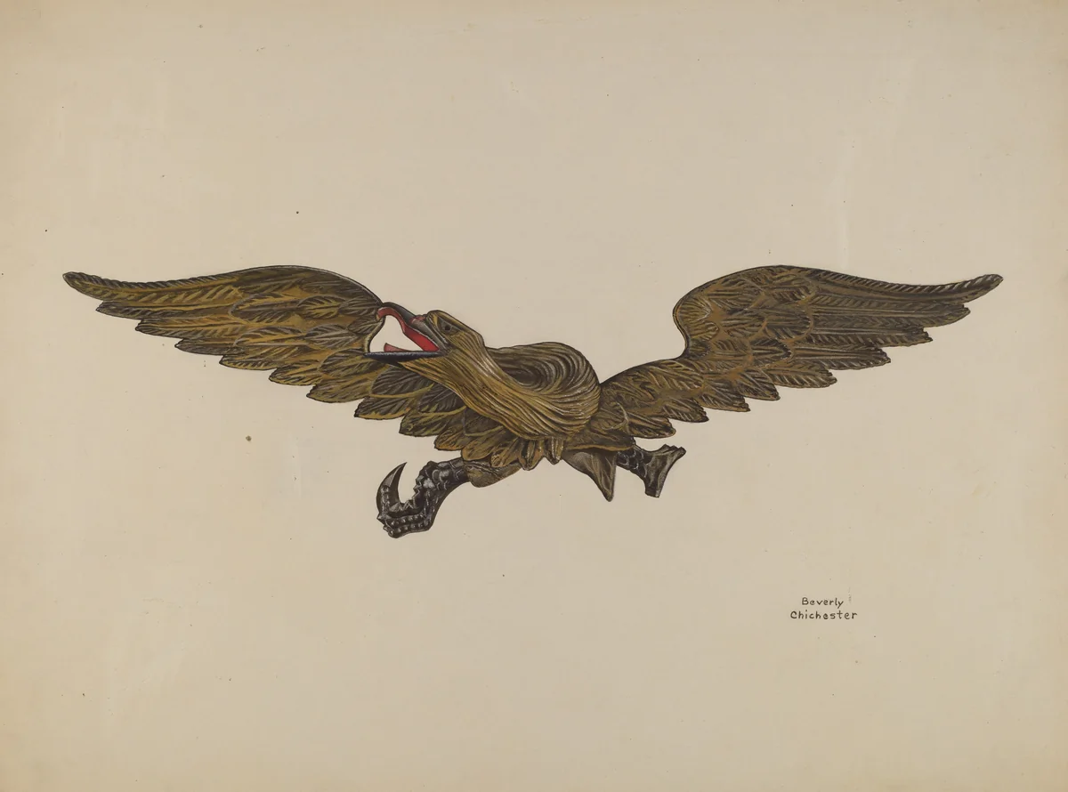 Carved Eagle by Beverly Chichester, index of american design, 1938