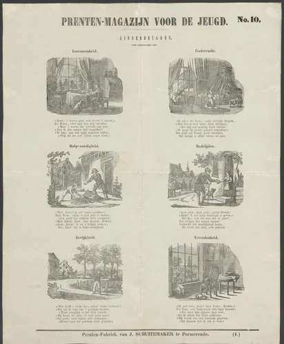 Kinderdeugden by anonymous, print, 1850