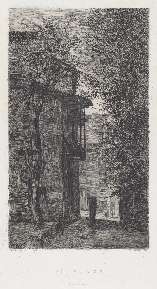 Nel Villaggio [In the Village] by Domenico Casella, print, 1871