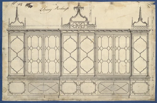 Library Bookcase, from Chippendale Drawings, Vol. II by Thomas Chippendale, drawing, 1753