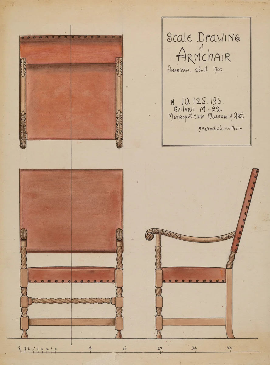 Armchair by M. Rosenshield-von-Paulin, index of american design, 1937