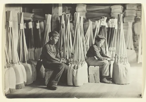Boys in Packing Room, Brown Mfg. Company, Evansville, Ind. by Lewis Wickes Hine, photograph, 1908